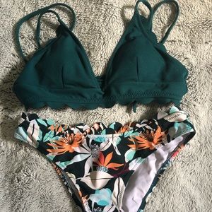 Cupshe Green Tropical Bikini